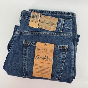 Levi Strauss Signature Mens Relaxed Fit Blue Denim Jeans Waist 38 Inseam 30